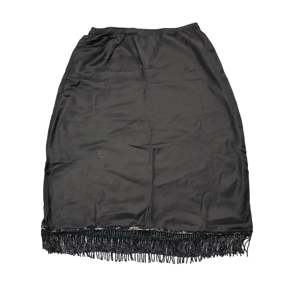 XOXO In America And Abroad Skirt Womens S Black Straight Pencil Tasseled Pull On